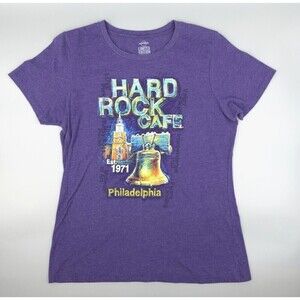 Hard Rock Cafe Philadelphia Shirt Womens XXL Purple Limited Edition Liberty Bell